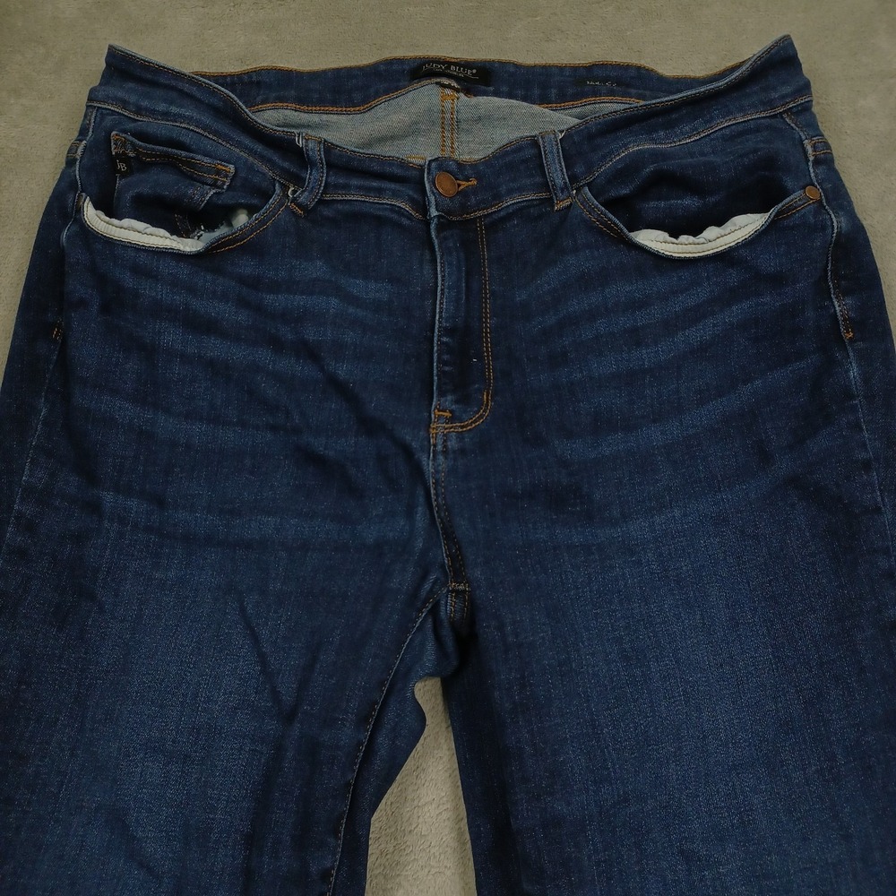 Judy Blue Jeans Womens 18W Blue Denim Bootcut Fit Distressed Preppy Modern - Picture 2 of 9